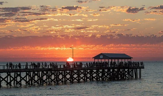 Henley Beach jetty under a vivid sunset